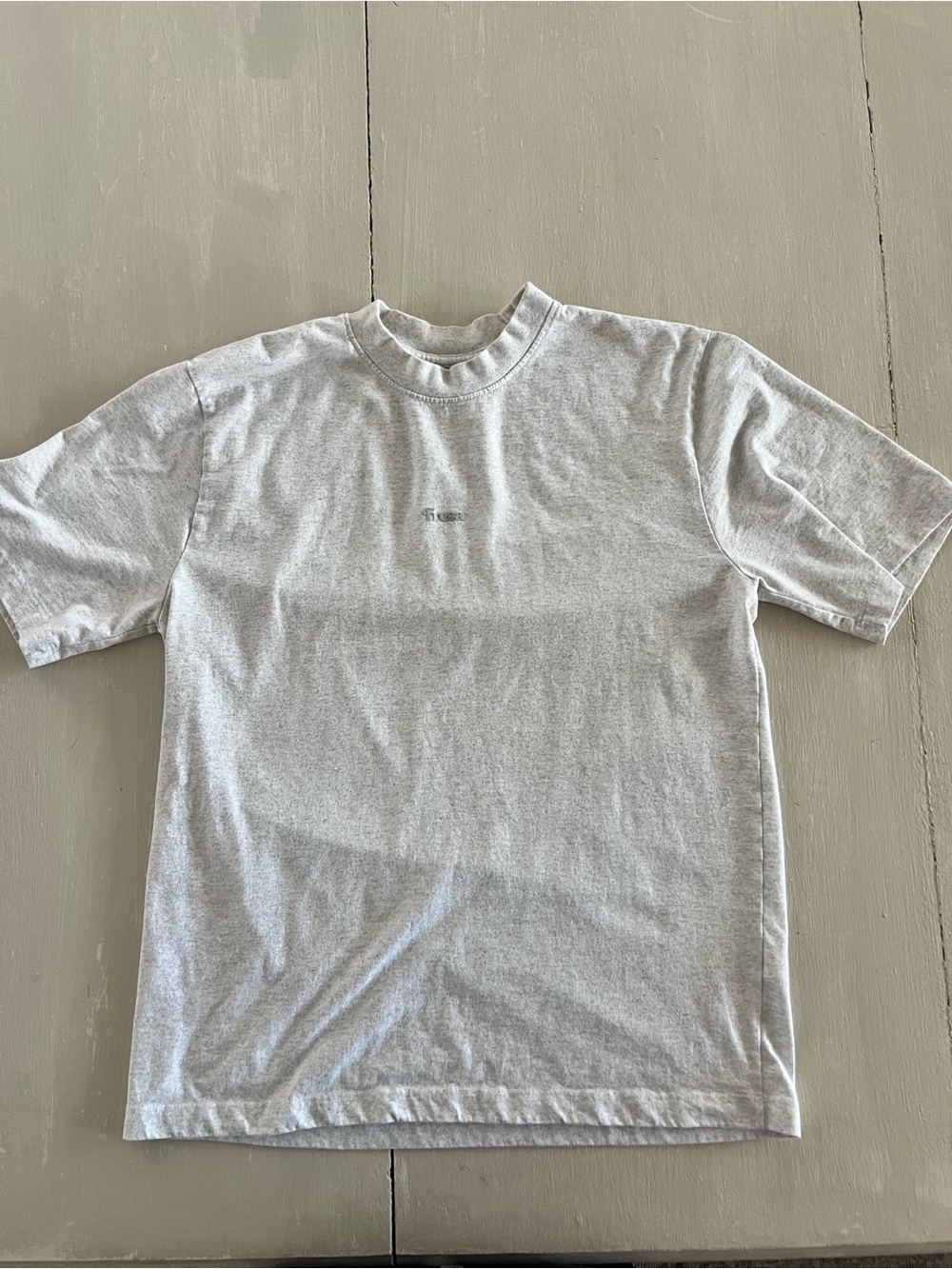 Vox Populi For the People Gray Embroidered Logo Tee Size L